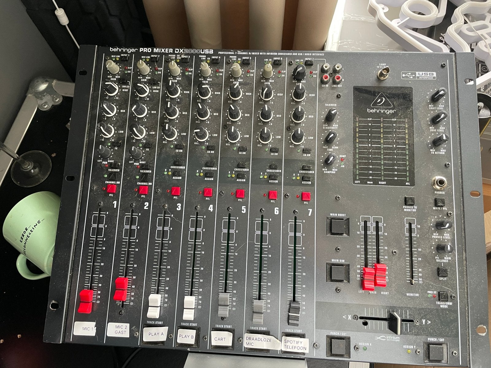 Behringer PRO MIXER DX2000USB - Gereviseerd, Ophalen of Verzenden, Gebruikt, 5 tot 10 kanalen, Microfooningang