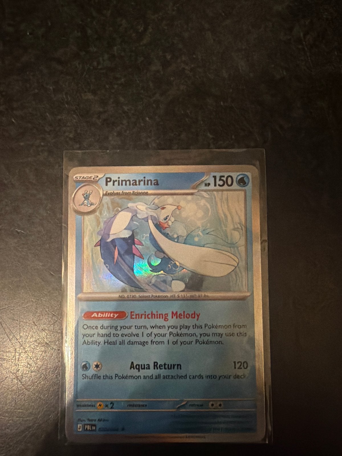Pokémon Kaart Primarina GX Holo - Zo goed als nieuw, Ophalen, Zo goed als nieuw, Losse kaart, Foil