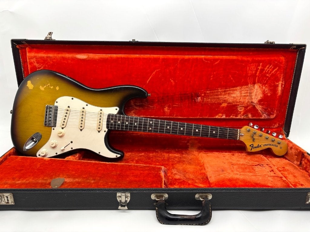 Fender Stratocaster Hardtail 1973 3-tone Sunburst With Case!, Muziek en Instrumenten, Fender, Gebruikt, Press@fender.com, Ophalen of Verzenden