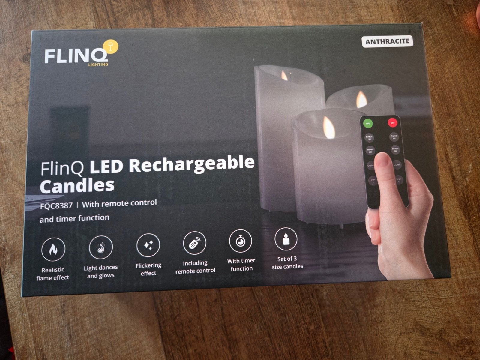 nieuw FlinQ Oplaadbare LED Kaarsen met Bewegende Vlam, Kunststof, Nieuw, Ophalen of Verzenden, Kaars