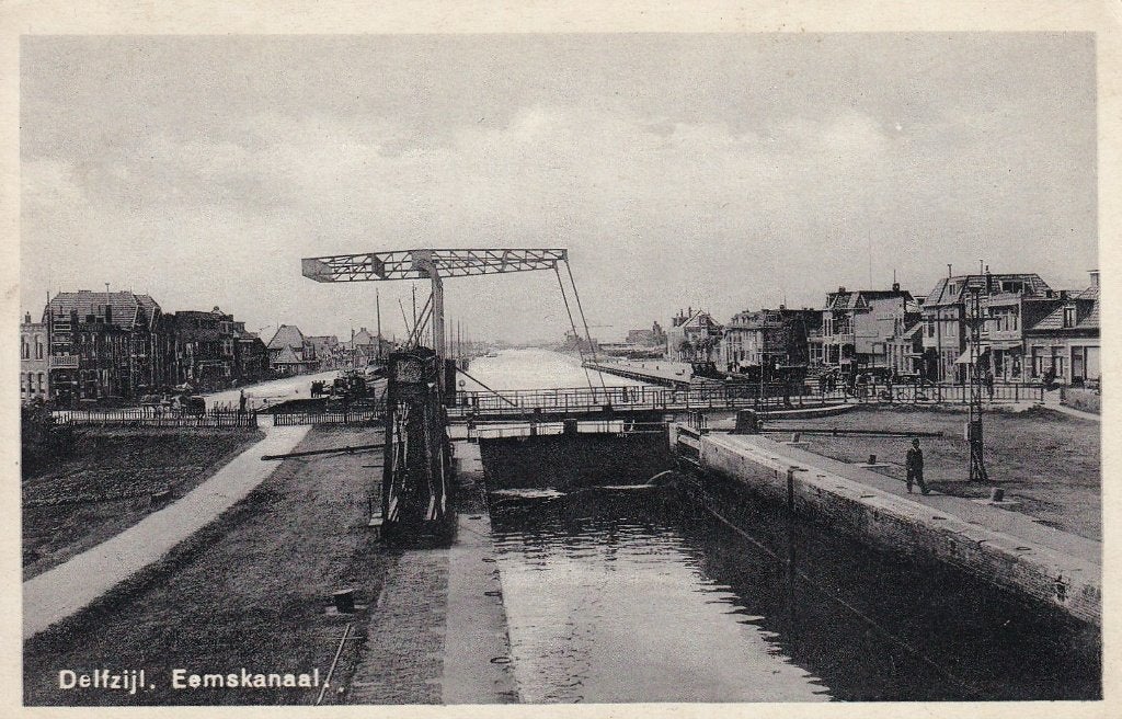 Delfzijl, Eemskanaal., Verzenden, 1940 tot 1960, Gelopen, Groningen