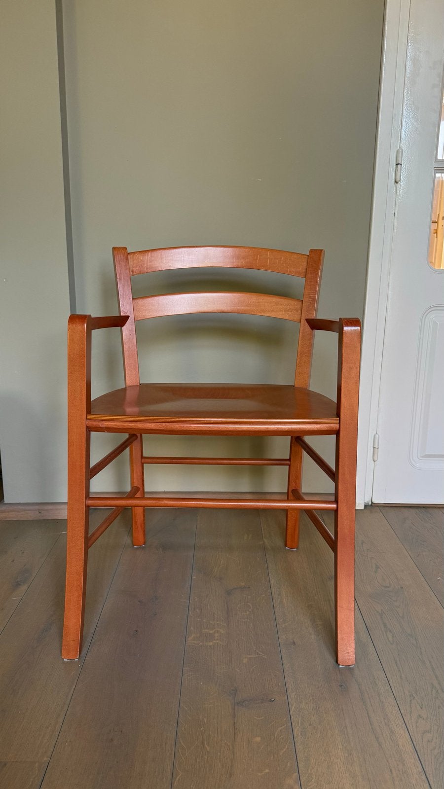 Vico Magistretti design “Marocca”, Set van 6 eetkamerstoelen, Huis en Inrichting, Ophalen, Gebruikt, Bruin, Vier