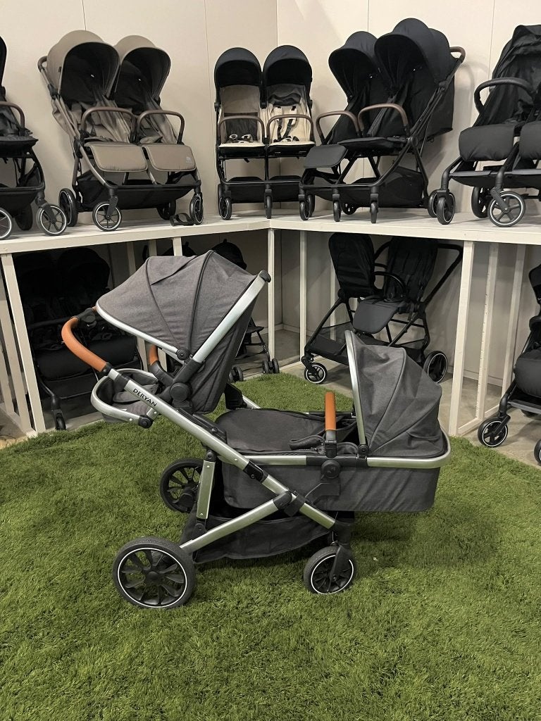 Deryan Evy Grijs Duowagen Kinderwagen - Online Uitverkocht, Overige merken, Deryan, Team@deryan.com, Ophalen of Verzenden