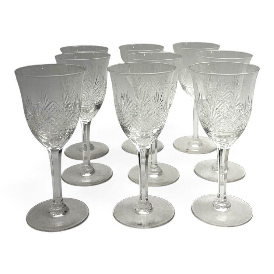 Groot kristallen servies met Wilhelminaslijpsel, ca. 1900, Ophalen of Verzenden