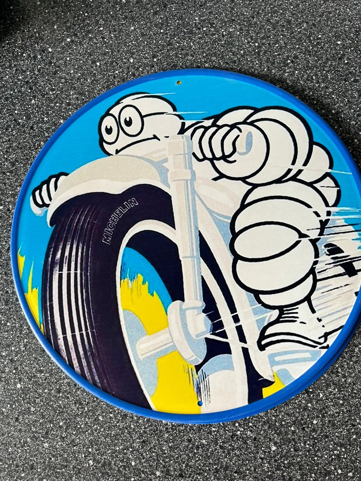 Michelin reclame wandplaat ,Bibendum, Reclamebord rond 30 cm, Verzamelen, Ophalen of Verzenden, Reclamebord