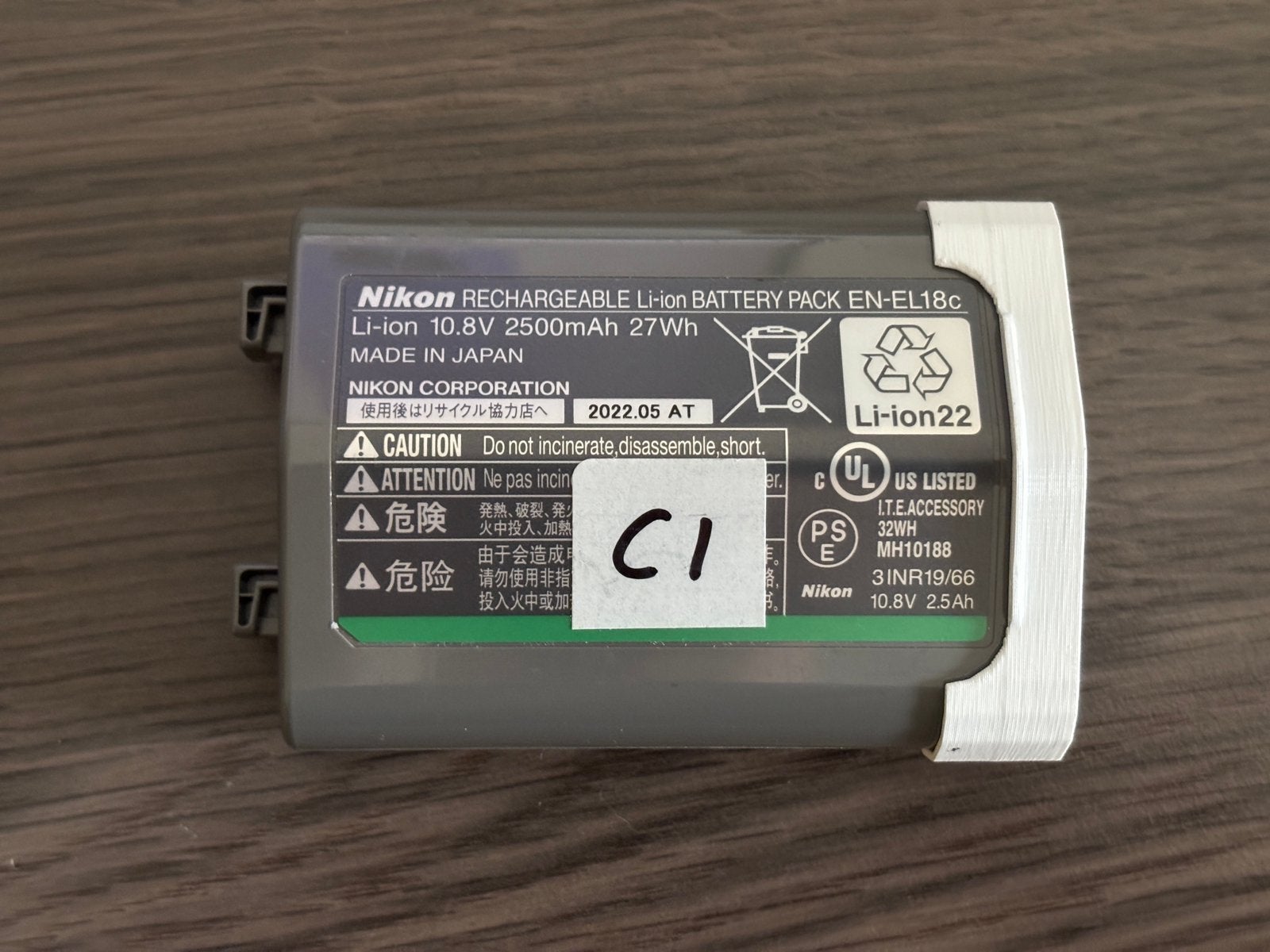 Nikon EN-EL18c (status 1, inc. BTW), Gebruikt, Nikon, Opladen via netstroom, Nikon
