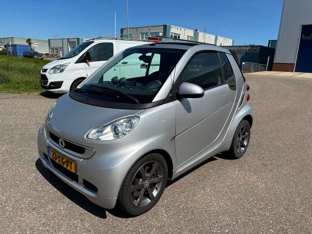 Smart ForTwo 1.0 62KW Cabrio 2007 Grijs Leer Airco, Auto's, Automaat, Achterwielaandrijving, Zwart, Leder en Stof