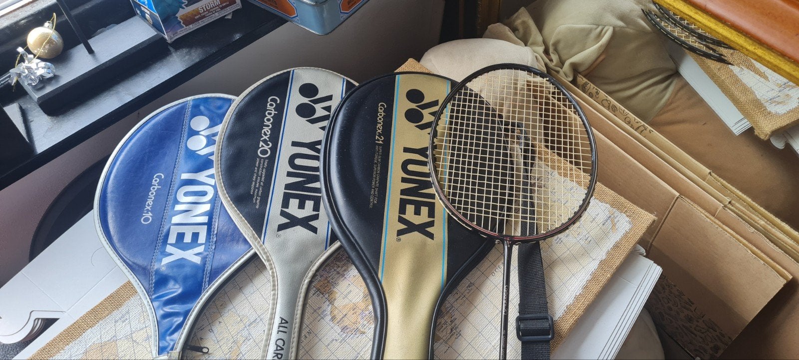 Vintage Yonex Carbonex Badminton Rackets (3 stuks), Ophalen, Gebruikt, Racket(s)