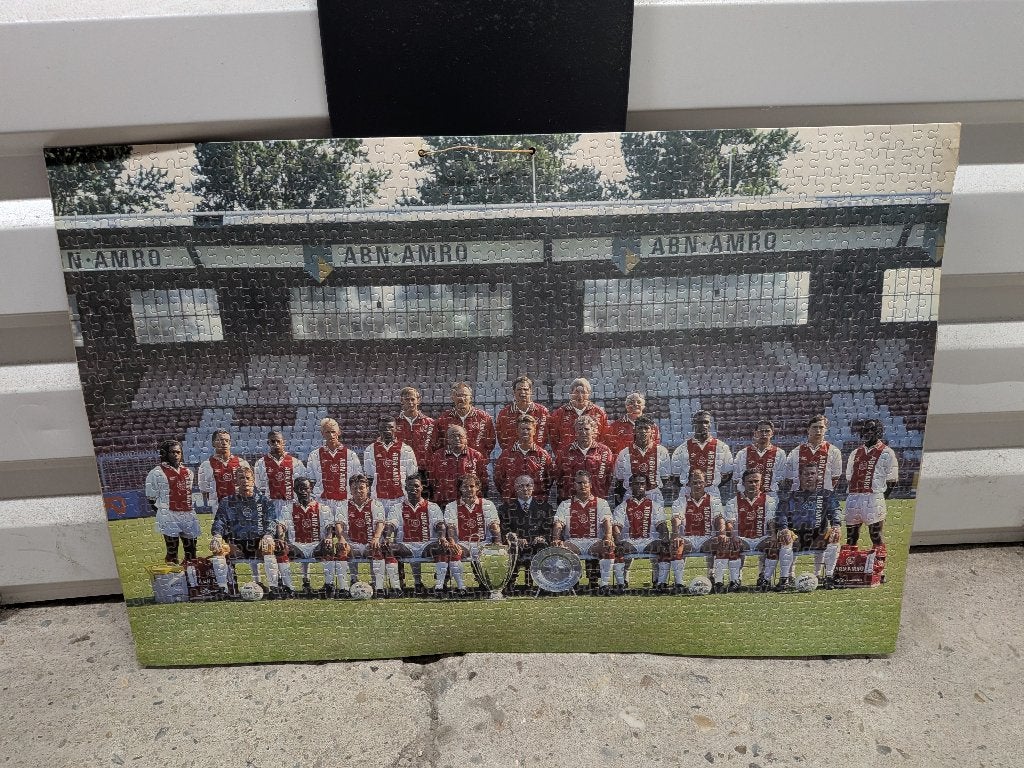 Vintage Ajax puzzel, Hobby en Vrije tijd, Denksport en Puzzels, Ophalen of Verzenden, 500 t/m 1500 stukjes, Gebruikt, Legpuzzel