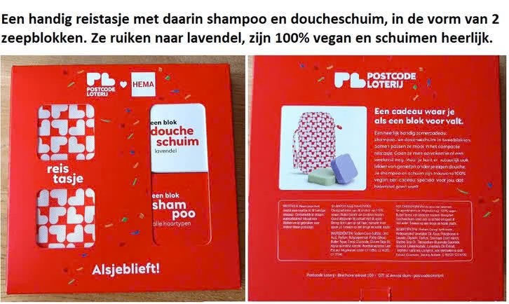 NIEUW !!!!  HEMA Reistasje met blok doucheschuim en shampoo, Sieraden, Tassen en Uiterlijk, Ophalen of Verzenden, Nieuw, Bad & Douche