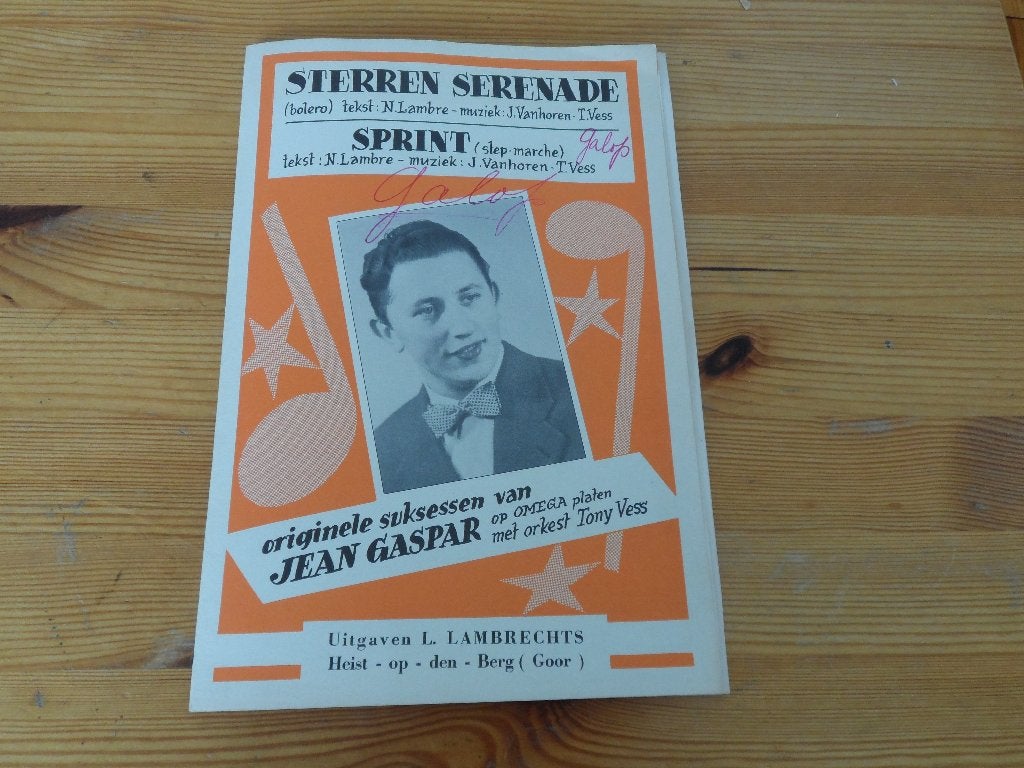 Sterren serenade - sprint - j. Vanhoren - jean gaspar, Gebruikt, Piano, Ophalen of Verzenden, Artiest of Componist