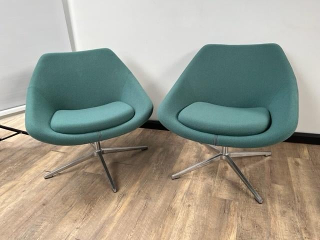 Allermuir fauteuil A640 (Blauw), Ophalen, Nieuw, 75 tot 100 cm, Stof