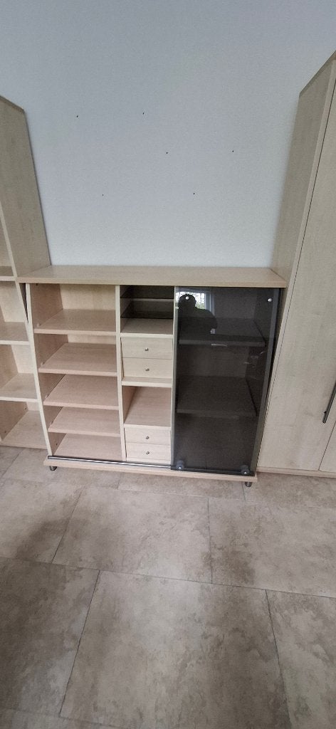 wandmeubel, boekenkast en 2 deurs archiefkast, Ophalen, Gebruikt, Met deur(en), Glas