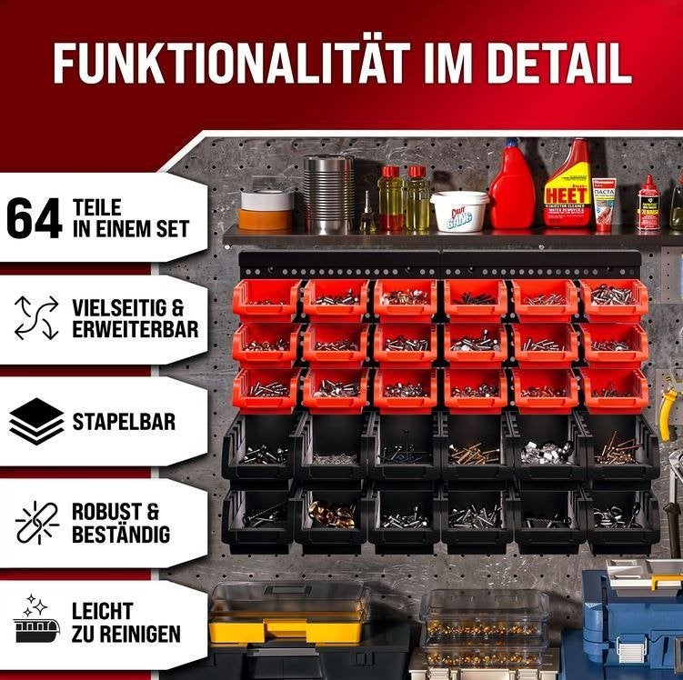 Gereedschapswand + 30 stapelbakjes kunststof GRATIS BEZORGD!, Verzenden, Nieuw, Nvt, Nvt
