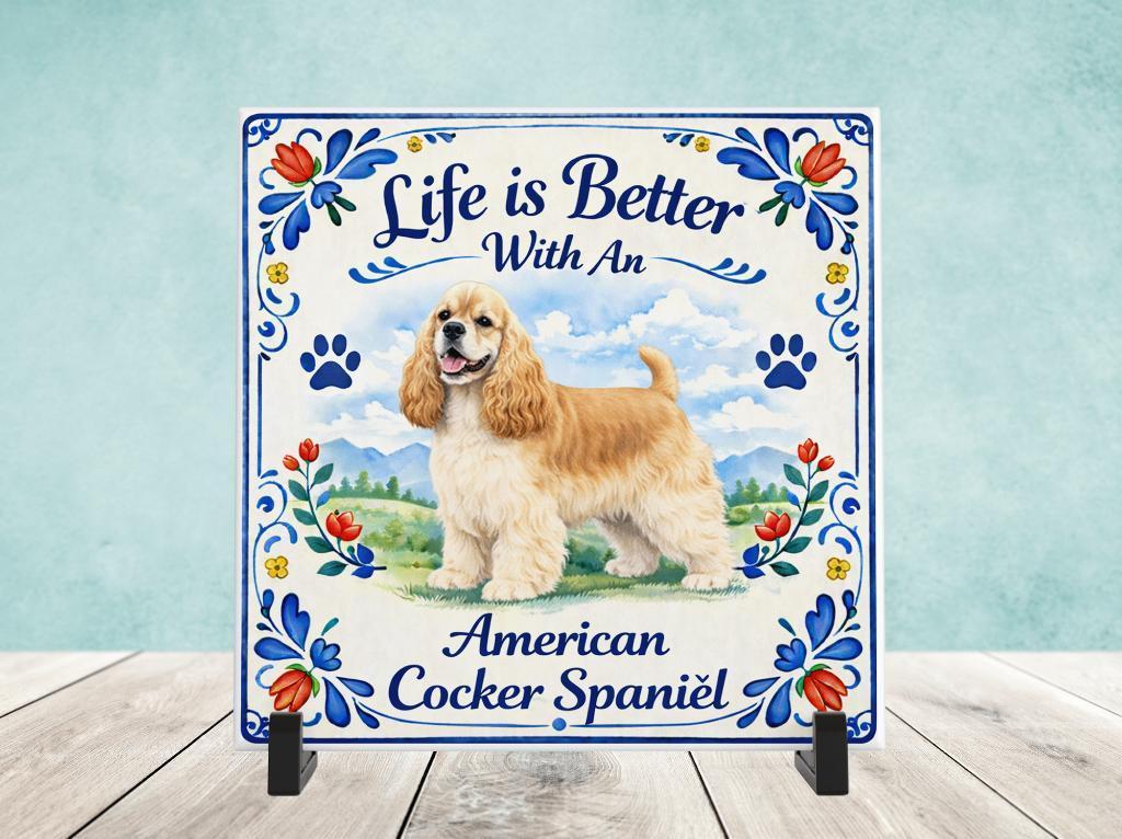 Life is Better With an American Cocker Spaniel - Tegel, Verzenden, Nieuw