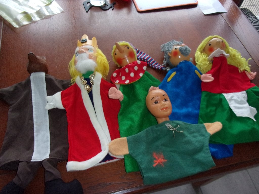 5 Houten POPPENKASTPOPPEN + 1 ander oud poppetje (B), Ophalen of Verzenden, Gebruikt, Overige typen