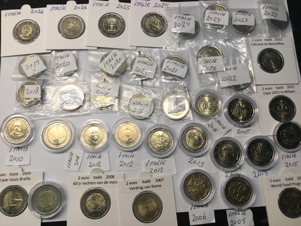 ALLE 2 EUROMUNTEN ITALE  UNC., Postzegels en Munten, Munten | Europa | Euromunten, Ophalen of Verzenden, Italië, 2 euro