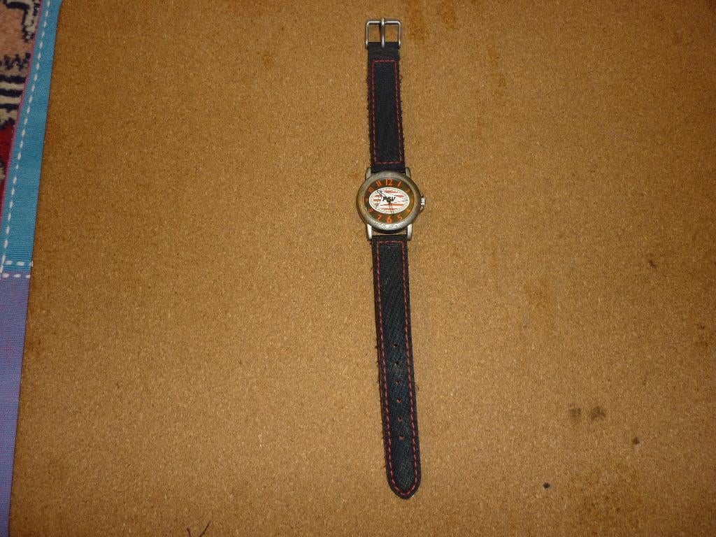 PSV kinderhorloge in zeer goede staat met nieuwe batterij, Ophalen of Verzenden, Gebruikt, Zwart, Jongen of Meisje