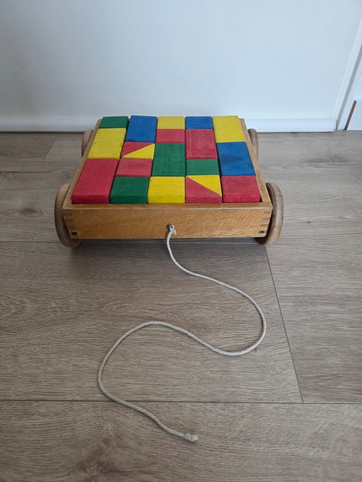 Vintage Nooitgedagt houten blokkenkar 
Omschrijving:, Ophalen of Verzenden, Gebruikt