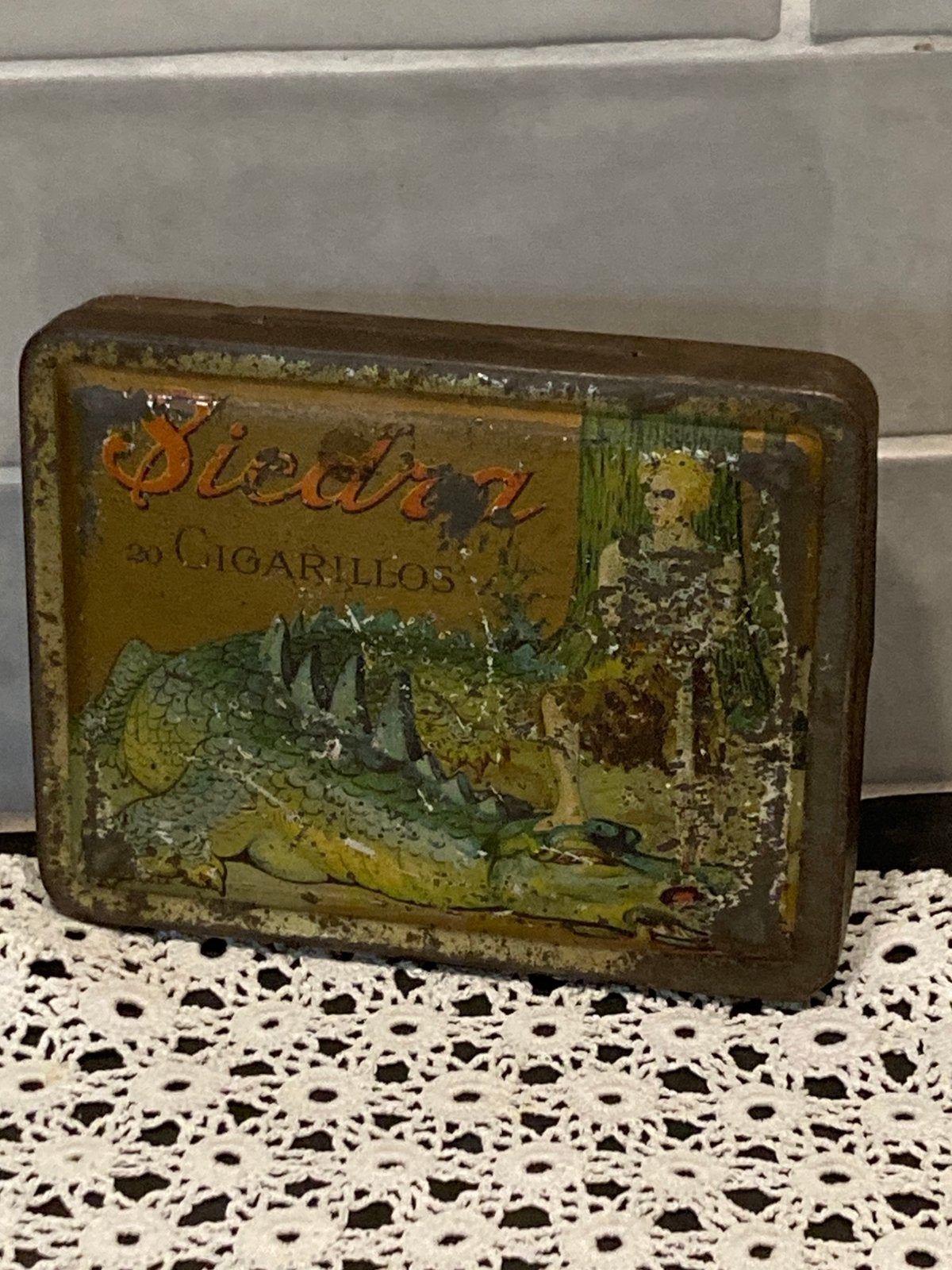 Vintage sigarenblikje Siedra (101225s), Ophalen of Verzenden, Gebruikt, Overige