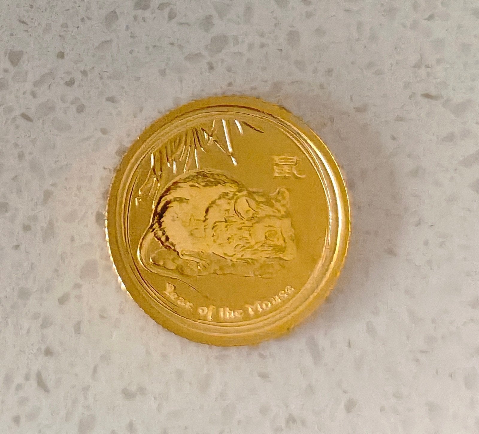 Australië 2008 Gold Lunar Mouse 1/20 oz 9999 – 5 Dollar, Ophalen of Verzenden, Goud