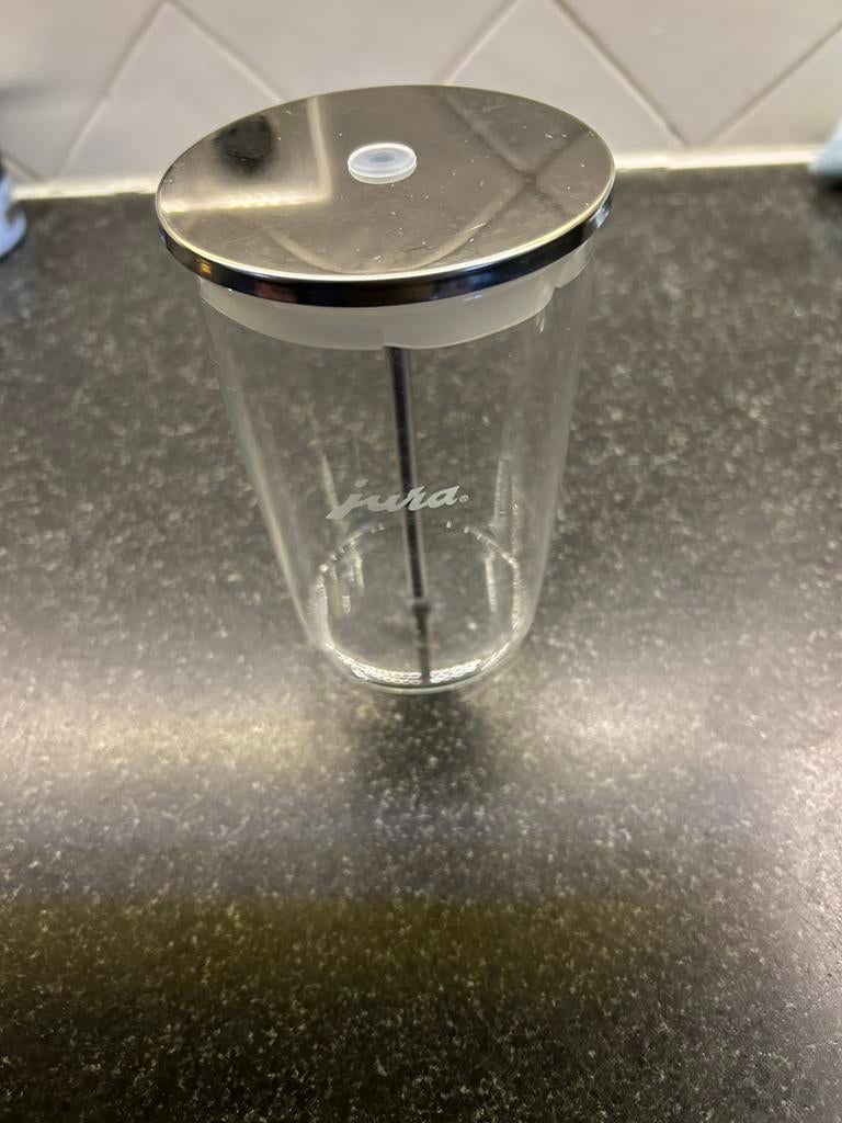 Jura glazen melkbeker, Ophalen of Verzenden, Zo goed als nieuw, Jura, Melkaccessoire