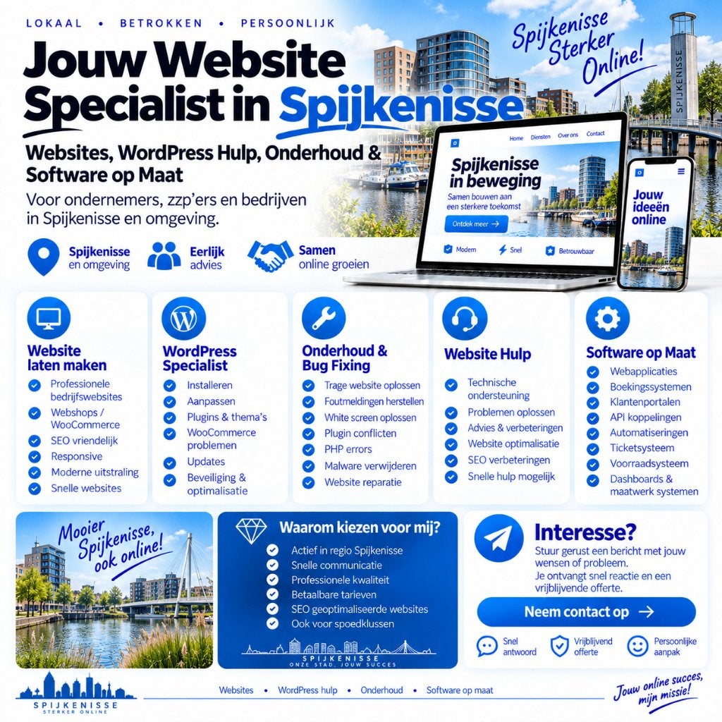 Website Laten Maken & WordPress Hulp Spijkenisse, Vacatures, Vanaf 3 jaar, Geschikt als bijbaan, Freelance of Uitzendbasis, 33 - 40 uur