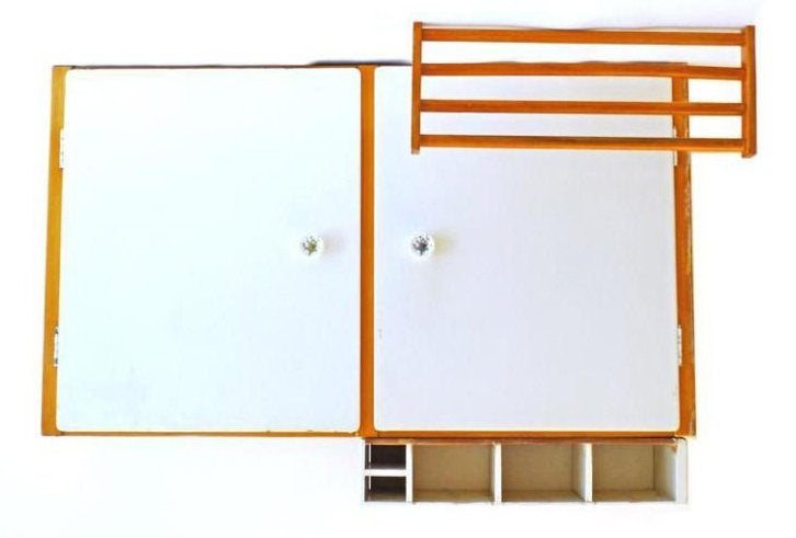 Bruynzeel keukenkast Piet Zwart, Jaren 50, Retro, Vintage, Huis en Inrichting, Ophalen, Gebruikt, Bruynzeel, Zwart