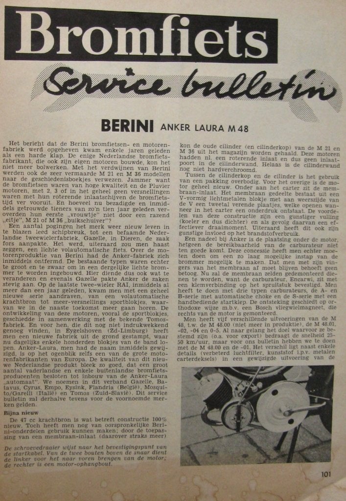Berini Anker Laura M48 service bulletin, Ophalen, Gebruikt