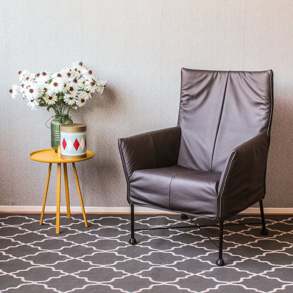 Montis Charly Fauteuil Antraciet-Bruin Leder - Zwart/Dop
