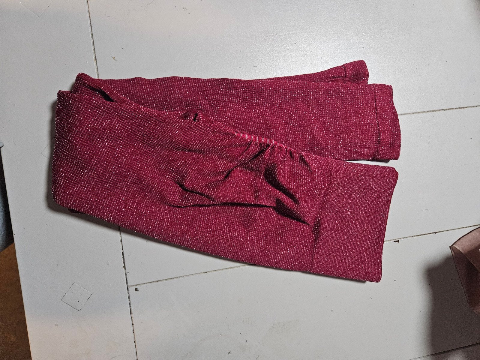 Bordeauxrode glitter legging, Maat 38/40 (M), Ophalen of Verzenden, Lang, Rood