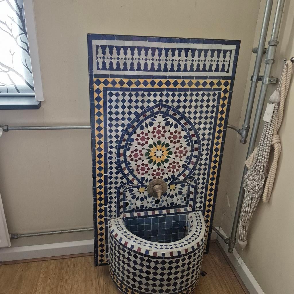 Handgemaakte Marokkaanse Mozaïek Fontein uit Fez, Ophalen