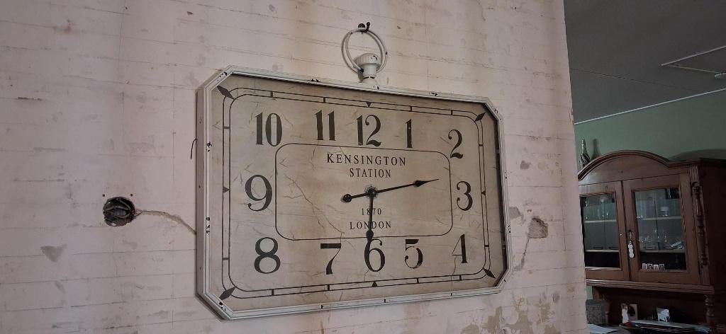 Grote Wandklok Kensington Station, Ophalen, Zo goed als nieuw, Analoog, Wandklok