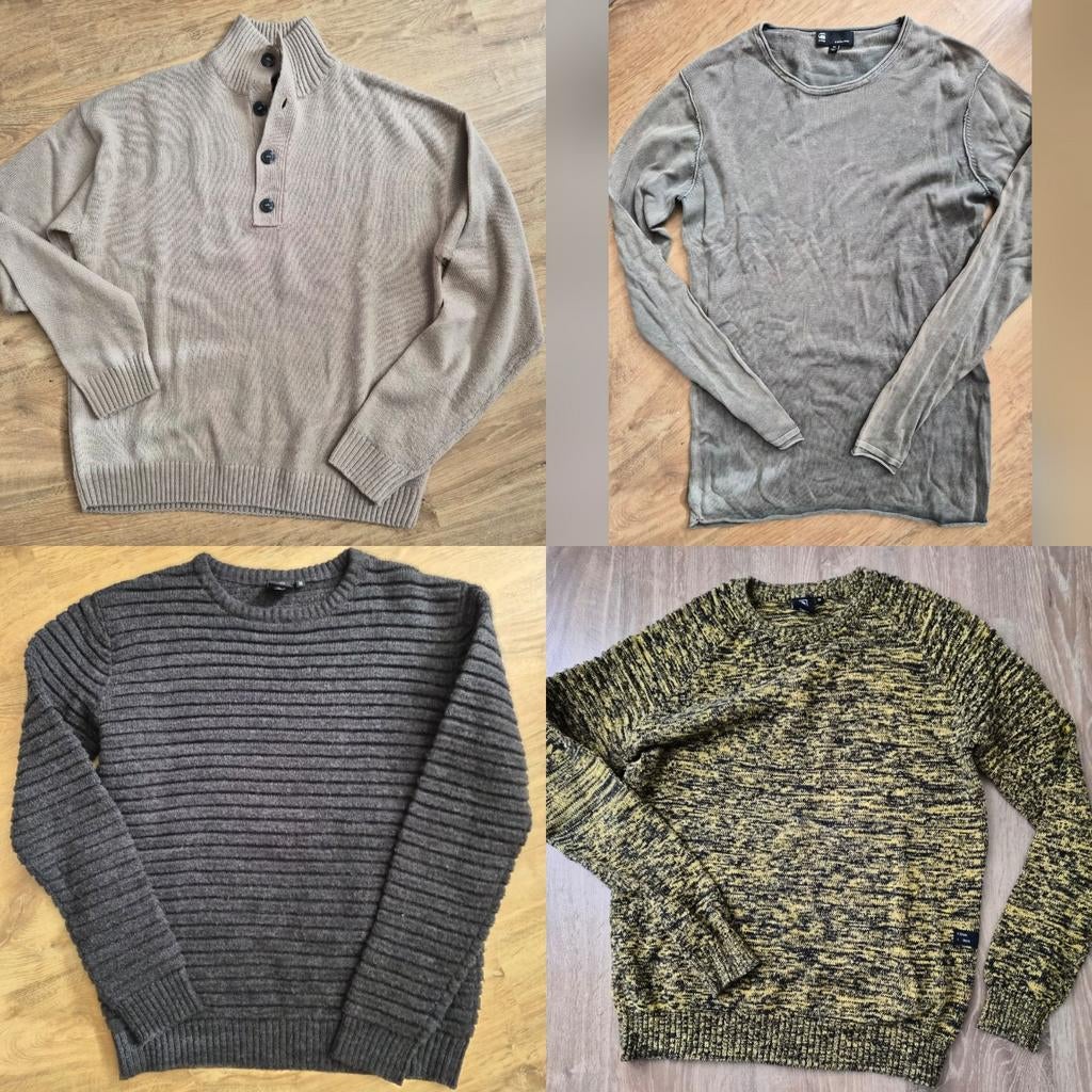 Vier herentruien, trui, heren, maat M, gebreid, set, Kleding | Heren, Truien en Vesten, Overige kleuren, Maat 48/50 (M), Ophalen of Verzenden