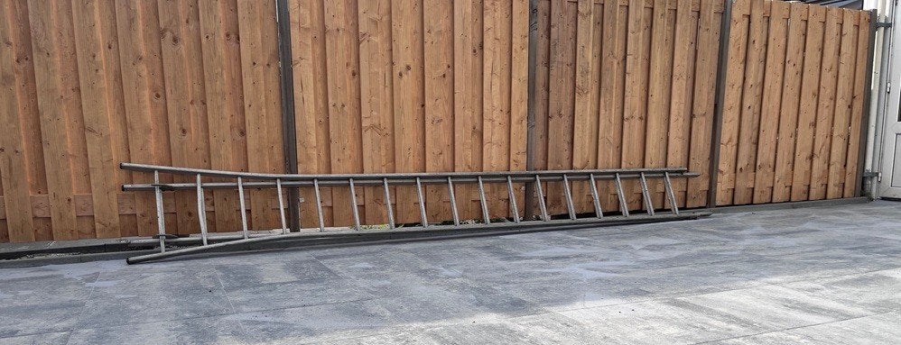 Uitschuifladder, Doe-het-zelf en Verbouw, Ophalen, Gebruikt, Ladder, Opvouwbaar of Inschuifbaar