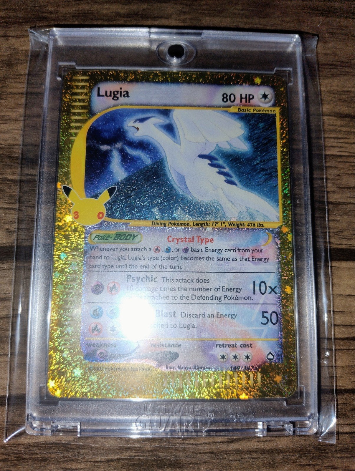 Pokémon Lugia Celebrations Classic Collection Foil, Ophalen of Verzenden, Zo goed als nieuw, Losse kaart, Foil