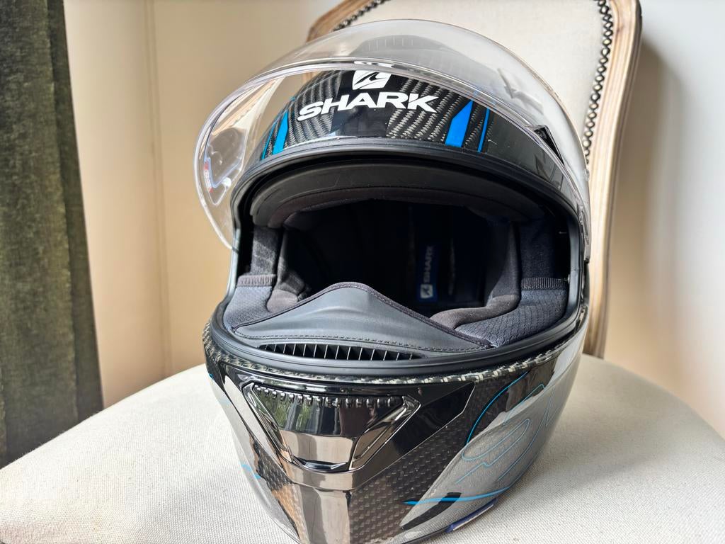 Shark Spartan Carbon helm maat S met dubbel vizier, Motoren, Heren, Shark, Ophalen of Verzenden, Integraalhelm