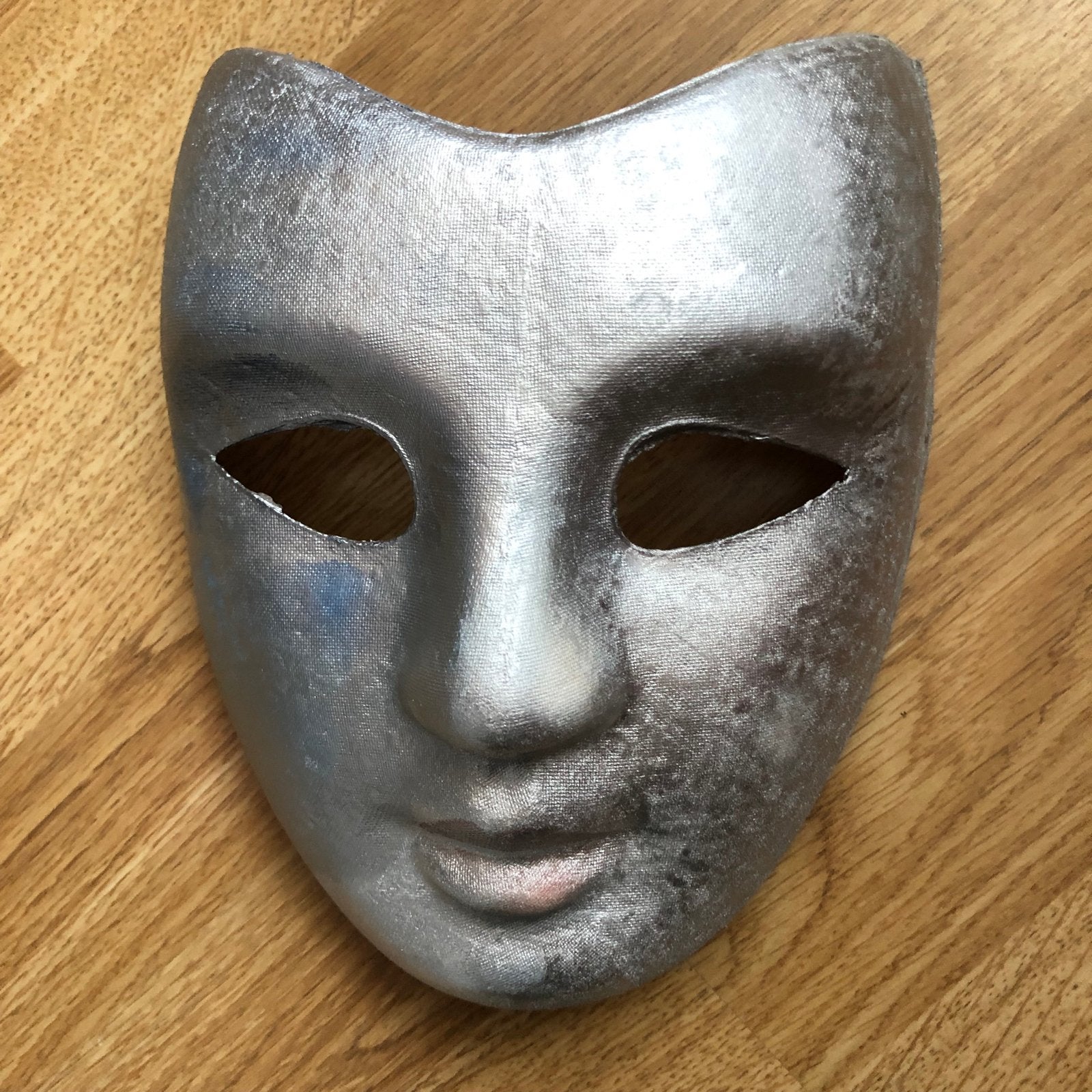 Zilverkleurig masker voor carnaval of decoratie, Zilver, Ophalen of Verzenden, Zo goed als nieuw, Kunststof