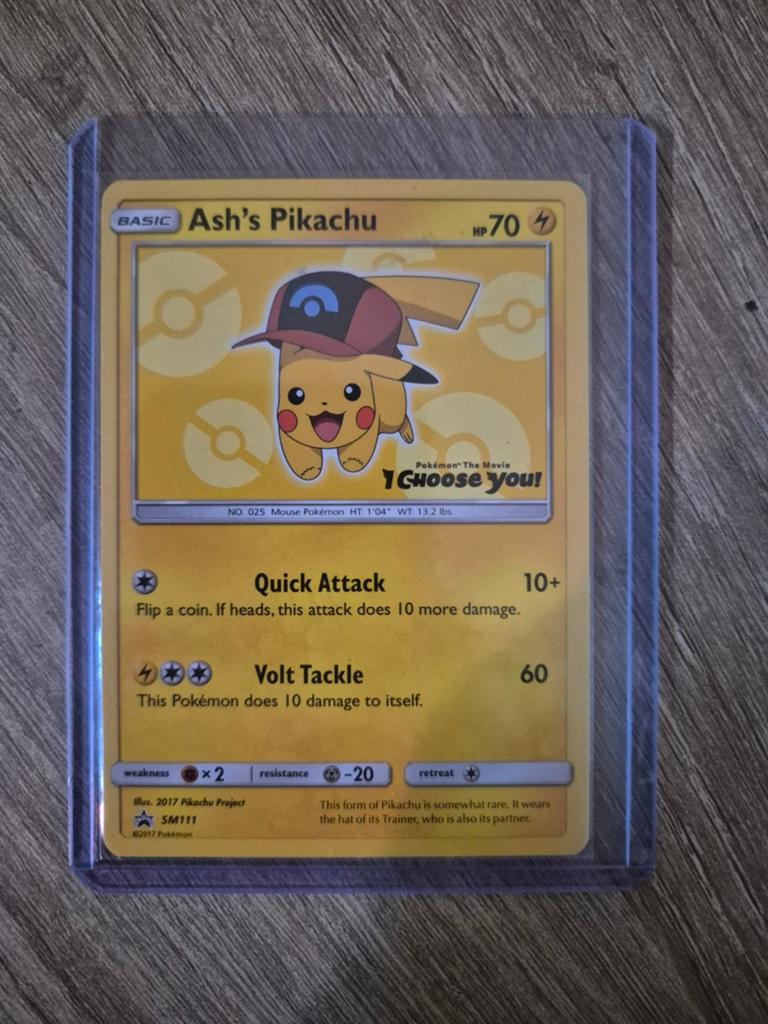 Ash's Pikachu SM111 Pokémon Kaart - I Choose You!, Ophalen, Zo goed als nieuw, Losse kaart