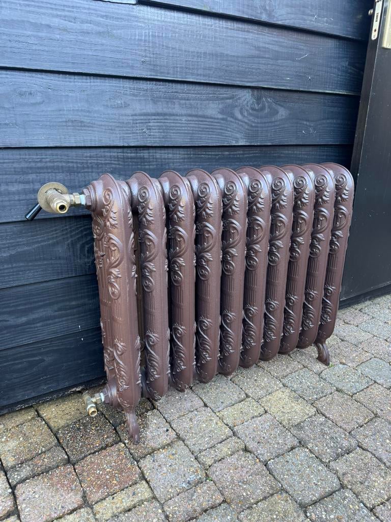 Sierlijke gietijzeren radiator – vintage, Ophalen, 30 tot 80 cm, Radiator, Zo goed als nieuw