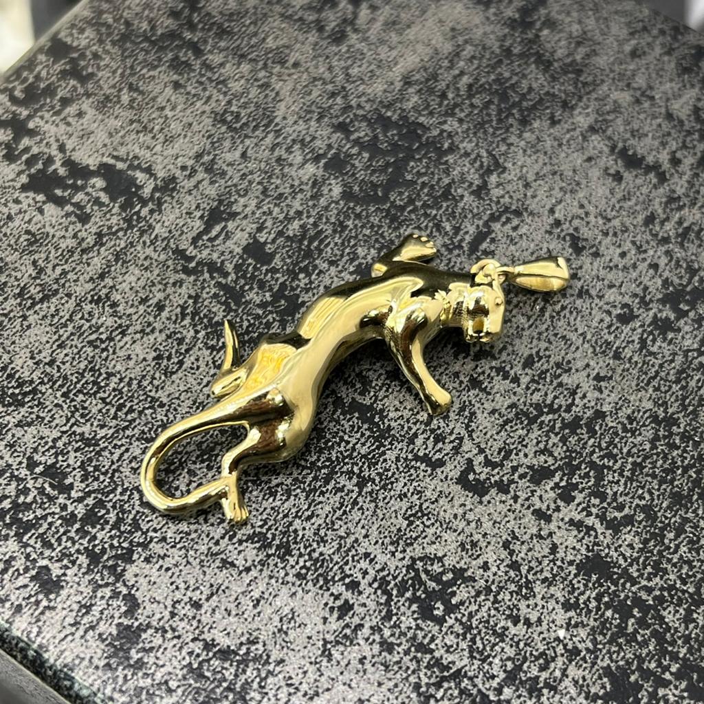 14k gouden hanger panter model nieuw, Ophalen of Verzenden, Zo goed als nieuw, Goud, Kruis of Symbool