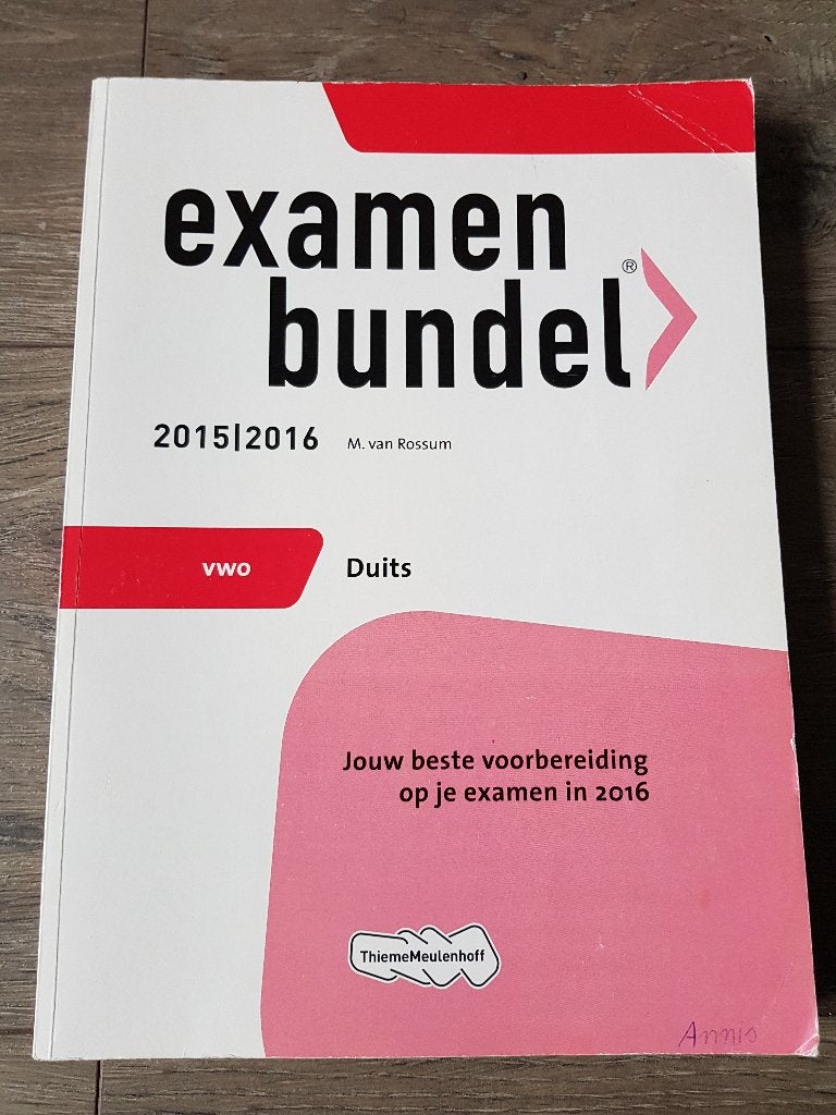 (W) Boek VWO : Examenbundel VWO Duits 2015 / 2016, Ophalen of Verzenden, Zo goed als nieuw, VWO, Duits