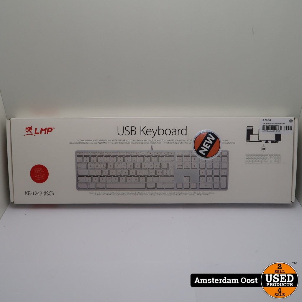 LMP Wired Aluminium Keyboard Qwerty | Nieuw in doos, Flex Ltd., Gebruikt, https://flex.com/contact-us, Nobelstraat 10, 5807 GA Oostrum LB, Limburg, Nederland