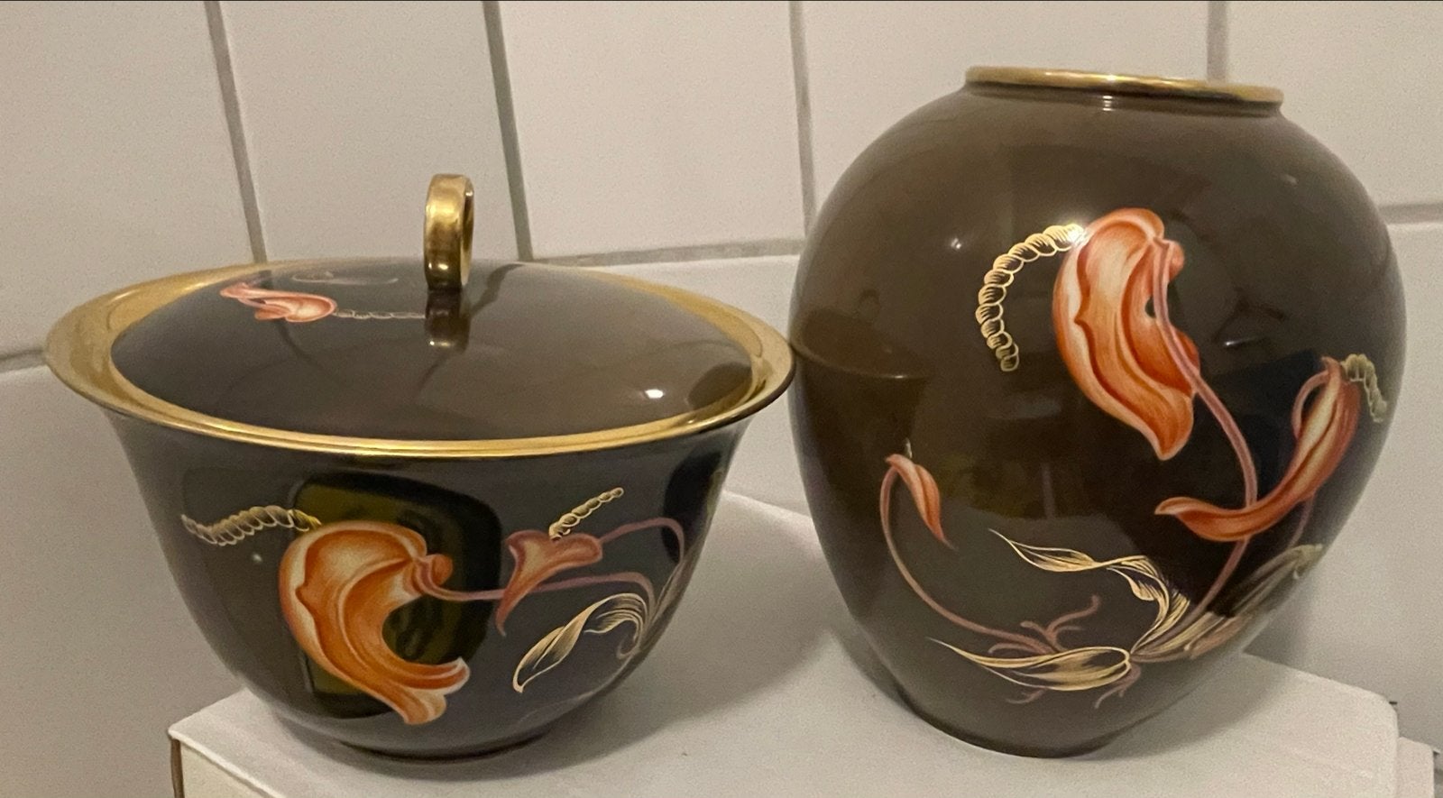 FÜRSTENBERG Porselein Vaas Pot met deksel 1940-50e, Ophalen of Verzenden
