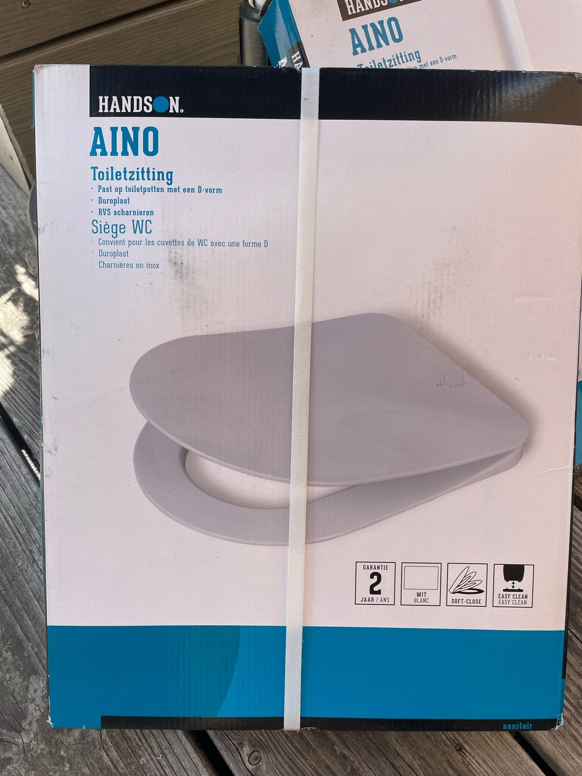 2x HANDSON AINO Toiletzitting D-vorm wit soft-close, Ophalen, Nieuw, Rvs, Toilet