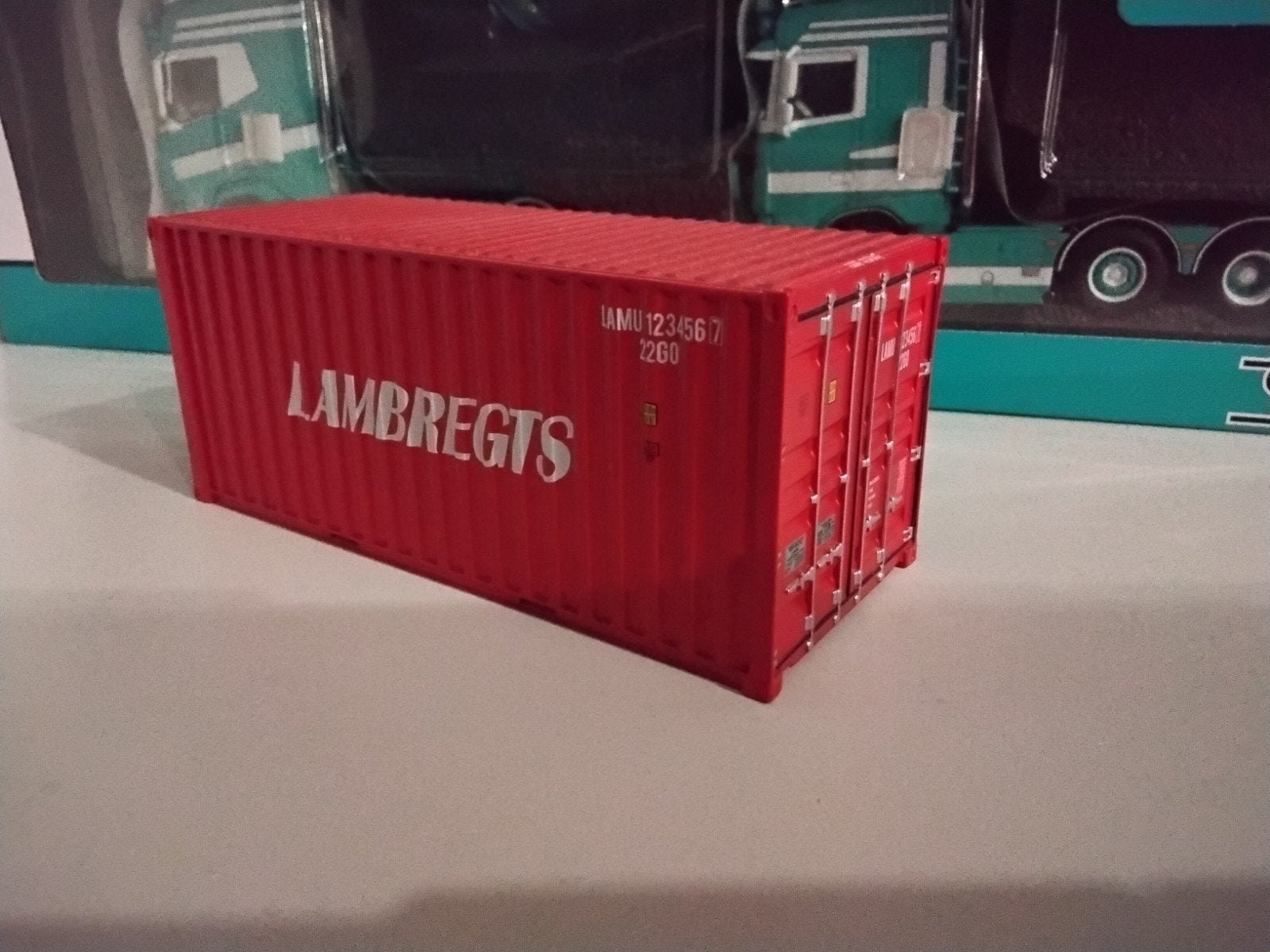 Tekno 20ft container, Hobby en Vrije tijd, Ophalen of Verzenden, Zo goed als nieuw, Bus of Vrachtwagen, Tekno