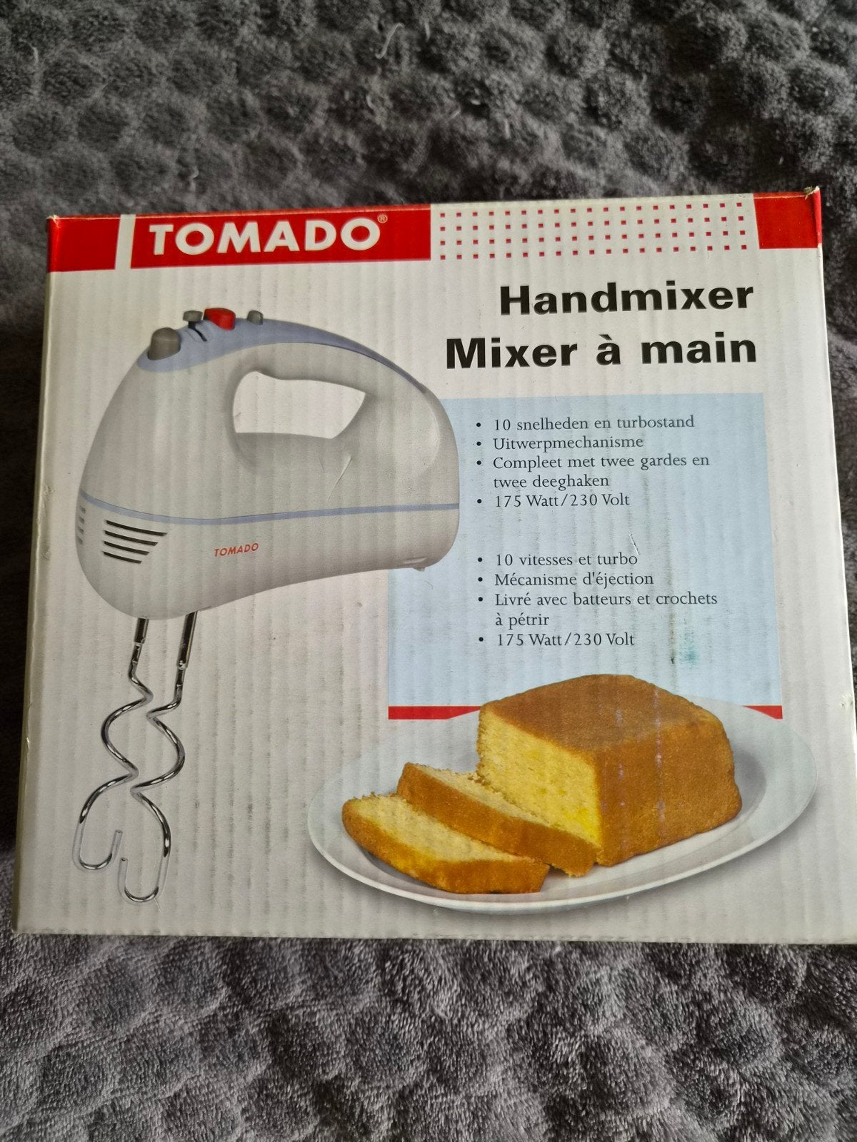 Tomado handmixer zgan compleet, Ophalen of Verzenden, Zo goed als nieuw, 3 snelheden of meer