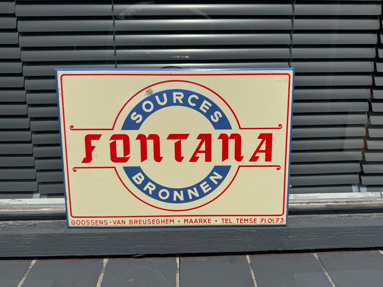 Vintage Reclamebord Fontana Bronnen, Reclamebord, Gebruikt, ., Ophalen of Verzenden