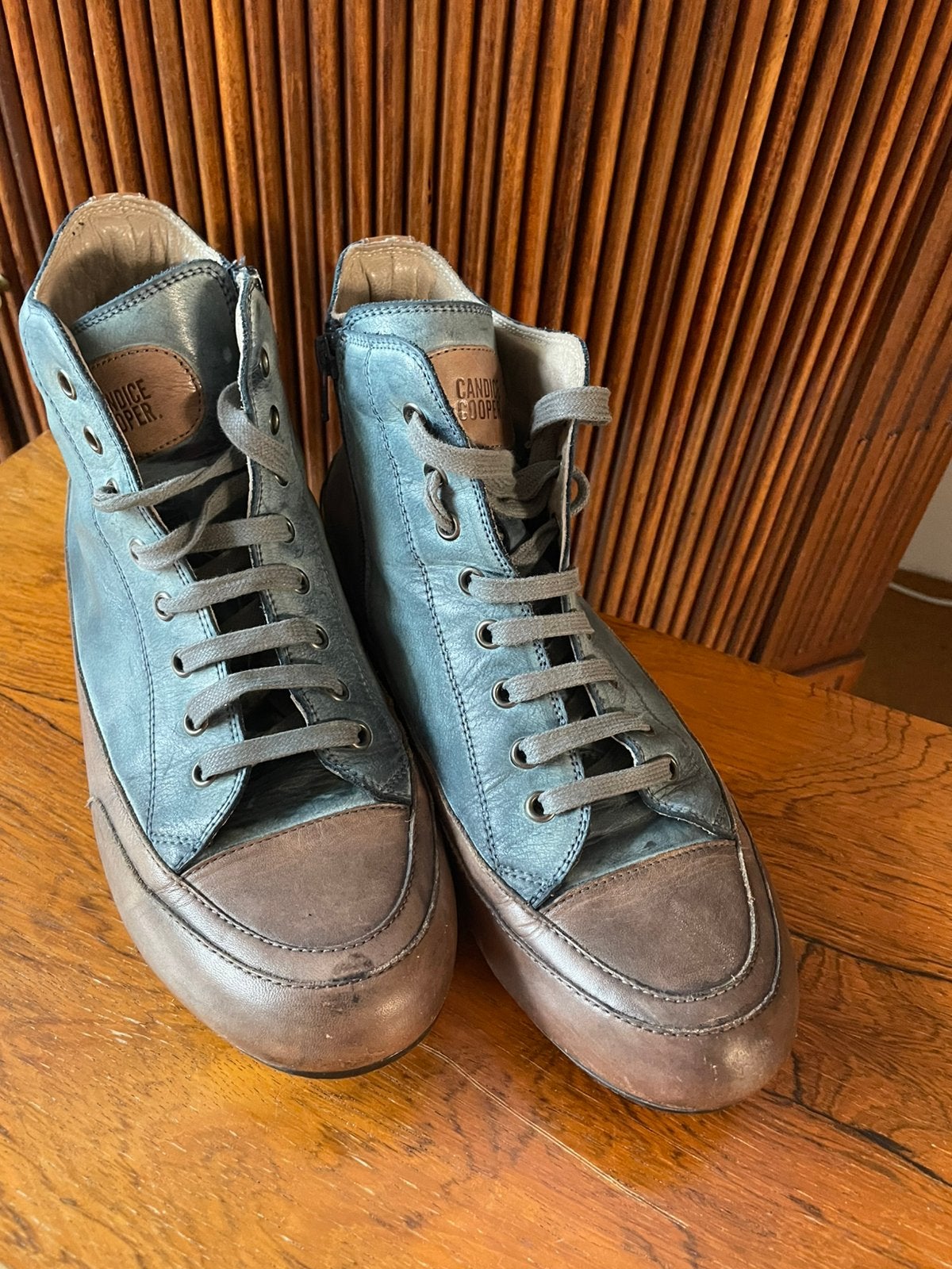 Candice Cooper boots rits veters blauw grijs leer 42, Blauw, Boots, Ophalen of Verzenden, Zo goed als nieuw