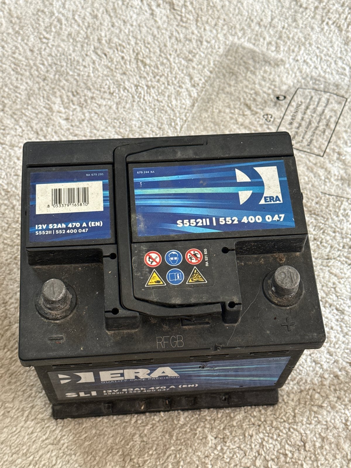 ERA SLI 12V 52Ah 470A (EN) accu - Gebruikt, Ophalen of Verzenden, Gebruikt